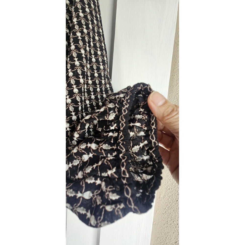 NWT MAX STUDIO LONDON pleated faux wrap V Smocked waist puff sleeves Womens XL - Picture 4 of 9